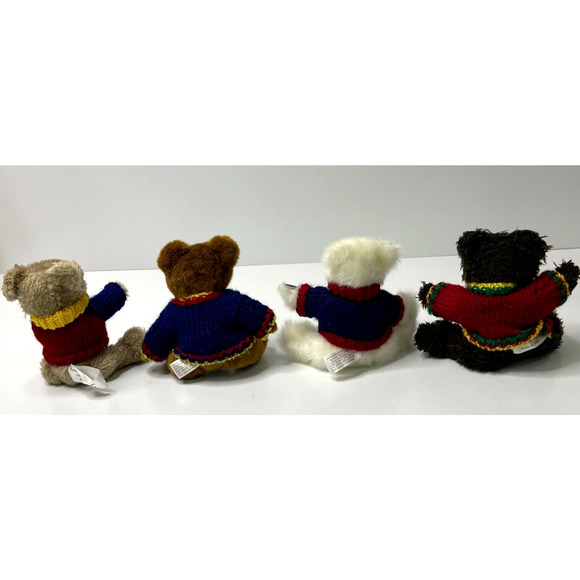 Lot of 4 Vintage Hugfun Int'l Teddy Bear in Sweater Jointed 8" Tall Plush 2000 - Picture 3 of 10